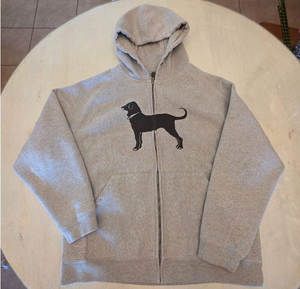 The Black Dog Classic Men's Heavyweight Full Zip Hoodie SZ XL Casual New England